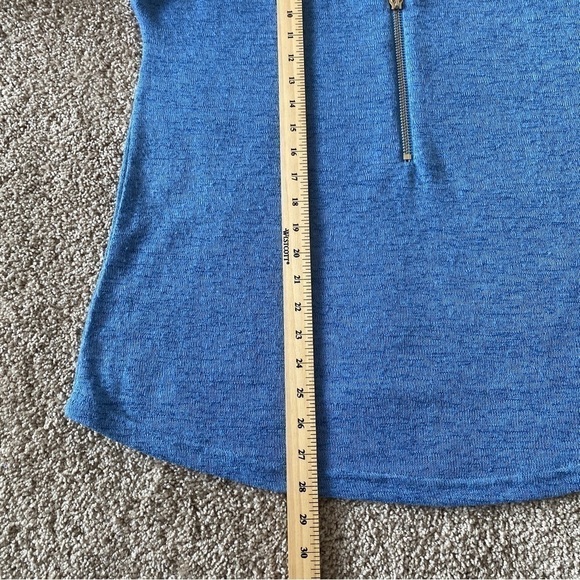 Soft Surroundings Valentina Zip Sweater V-Neck Top Knit Blue Size XL - Picture 7 of 7